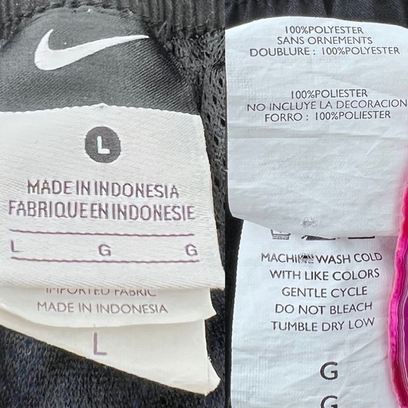 Y2K Nike Color Block Relaxed Fit Swim Trunks Size Large Blue Black Elastic Waist - Picture 5 of 9